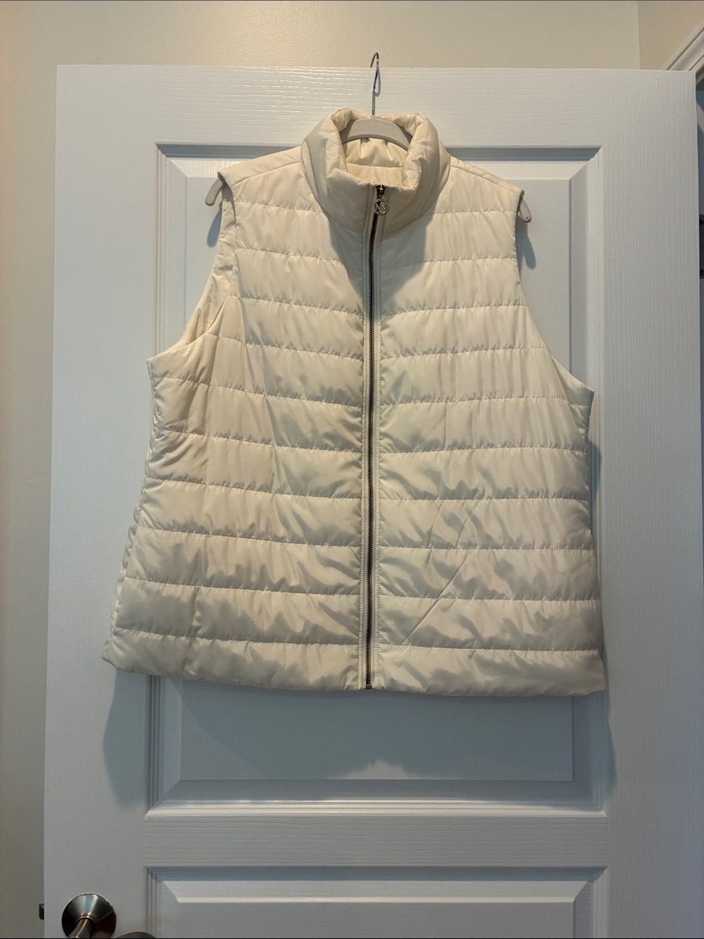 Michael Kors Ivory Quilted Puffer Vest